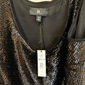 Banana Republic Black Sequin Top XL NWT
